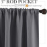 RYB HOME Short Blackout Curtains for Kitchen, Solid Half Window Treatment for Bedroom Energy Saving Privacy Shade for RV Camper Bathroom Basement, W42 x L30 inches, Grey, 2 Panel Set by RYB HOME