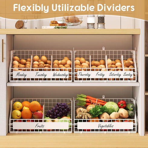 5 2 Countertop/Wall-Mounted, keomaisyto Fresh Egg Holder with Dividers to Separate Eggs for a Week, Tier Stackable Wire