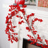 8.9FT (1) Lulu Home Red Berry Garland, Flexible Artificial Christmas Holly Berry Vine, Winter Berry Garland for Mantle