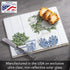 CounterArt Pottery In Blue & White Decorative Tempered Glass Cutting Board, 10" x 8", Dishwasher Safe