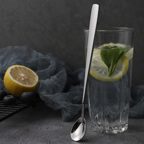 Stainless Steel Iced Tea Spoons Set of 6, Cocktail Stir Sticks for Cold Drinks