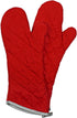 Nouvelle Legende Flame Retardant Quilted Oven Mitts, 17" Heavy-Duty, 2-Pack, Red