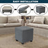 Footrests,Grey,Set 2 NeColorLife Small Ottoman Covers for Square Stools, Stretch Jacquard Soft Knitted Slipcovers