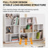 3-Cube 2-Tier VECELO Bookcase, Customized Storage Display Shelf, Bookshelf with Height Difference Fits Tallest