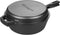 Pre-seasoned Cast Iron Double Dutch Oven Pot with Skillet Lid, 3 Quart for Bread Baking and Campfire Cooking.