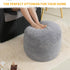 Homlazeezy 20 15 Inch Round Stuffed Pouf Ottoman for Foot Rest, Faux Fur Poufs with Foam Chunk Filling, Storage Ottoman