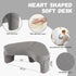 Generic 3 Heart Shaped Reading Pillow for Lap,Ergonomic Memory Foam Rest Pillow with Side Pockets,Soft Lap Desk