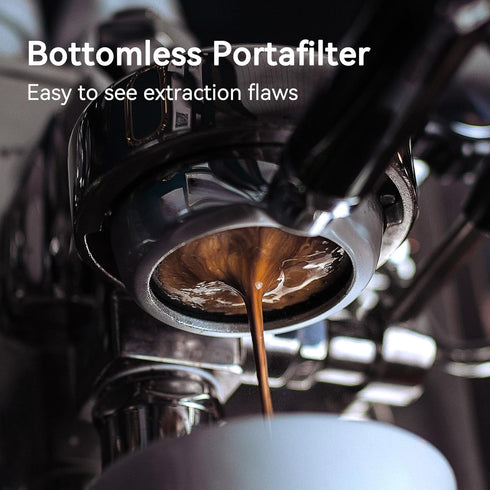 58mm Bottomless Portafilter with Double Shot Filter Basket & Walnutwood Handle, Compatible with Breville Machines