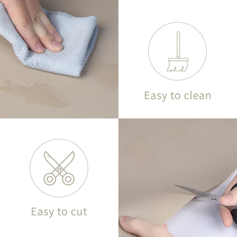 Kitchen Shelf Liner Drawer Liners, Non-Adhesive Waterproof Fridge Mats for Drawers, Shelves, Pantry