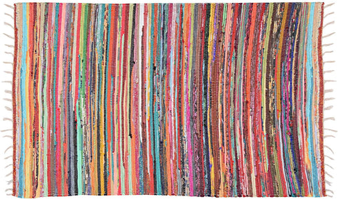 Marubhumi Reversible Chindi Rug, 100% Recycled Cotton, Multi Colors, 20"x32" for Bedroom, Living Room, Kitchen