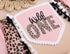 YOUAME Girls Leopard Print High Chair Banner - Wild One High Chair Decors, Pink Jungle Party Cheetah ONE Year Birthday