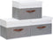 Yawinhe 43 Quart Storage Bins with Lids - Washable Storage Cube Baskets Container Organizers, 3-Pack, White/Grey