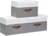 Yawinhe 43 Quart Storage Bins with Lids - Washable Storage Cube Baskets Container Organizers, 3-Pack, White/Grey