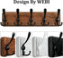 WEBI Rustic Coat Rack Wall Mount, Solid Wood Coat Hooks, 16" Hole to Hole, 5 Triple Hooks for Hanging Coats