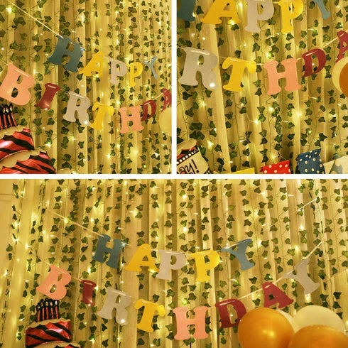 12 Pack 240 KASZOO Artificial Ivy Leaf Plants with LED Window Curtain String Lights, Fake Plants Vine Hanging Garland