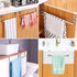Over Cabinet Towel Bar with Hooks - 14 Inch Brushed Stainless Steel Rack for Bathroom & Kitchen