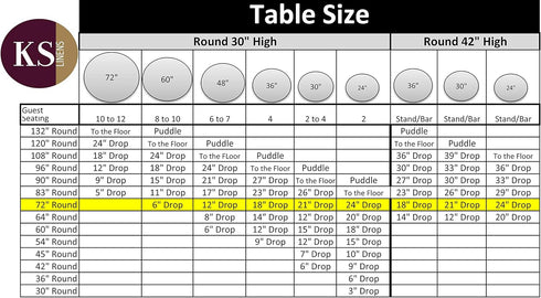 KS Linens Polyester Round Tablecloth, 72" (Ivory)