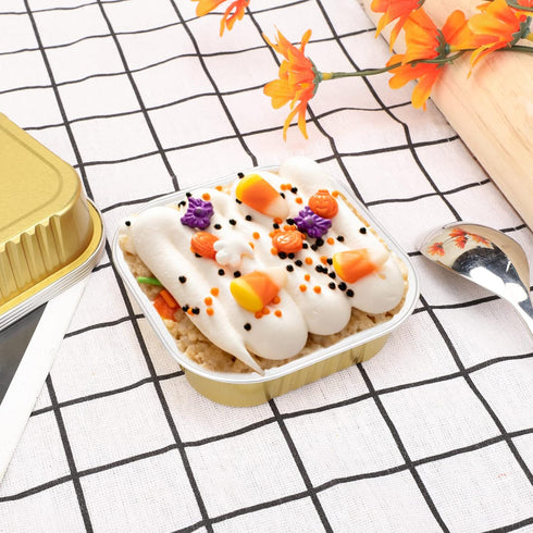 EUSOAR Cupcake Liners with Lids, 50pcs Gold Aluminum Foil Square Baking Cups for Muffin, Pie, Lava Cakes, Flan