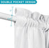 Hiasan French Door Curtains for Small Window, Rod Pocket Semi Sheer Privacy Curtains, 1 Panel White, 52 x 40 Inch