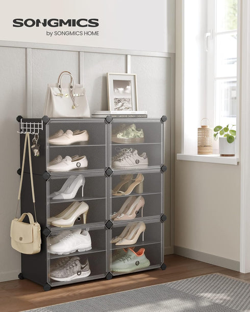 6-Tier Closet 24 ULPC033B01 SONGMICS Shoe Rack Organizer, Shoe Storage Cabinet for and Entryway, Holds Pairs of Shoes