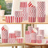 120Pcs 12 oz Summer Grencian Red Ice Cream Cups Disposable Red and White Stripes Paper Dessert Snack Bowls BBQ Yogurt