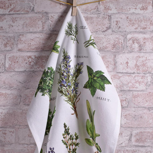 Peking Handicraft 04SER532WC Field Guide Herbs Flour Sack Kitchen Towel, 25-inch Height,Cotton