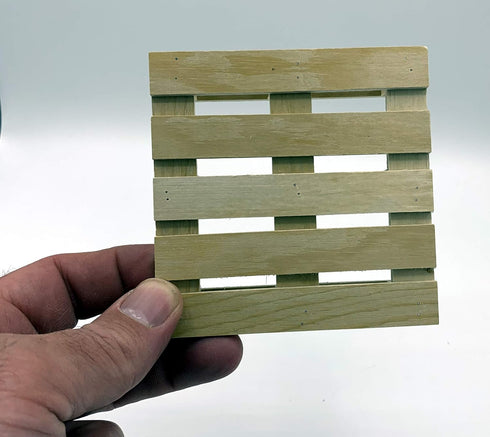 Creative Hobbies 6-Pack Mini Wood Pallet Coasters for Beverages, 4" x 4" x 11/16" DIY Crafts