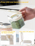 Mlici 8.6 oz Condiments Container, Kitchen Spicy Jars with Lids and Spoons, Set of 3 Glass Spice Box, White
