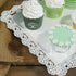 2Pcs Rectangle Iron Cupcake Serving Tray, White Dessert Plates for Party, Anniversary, Wedding, Christmas
