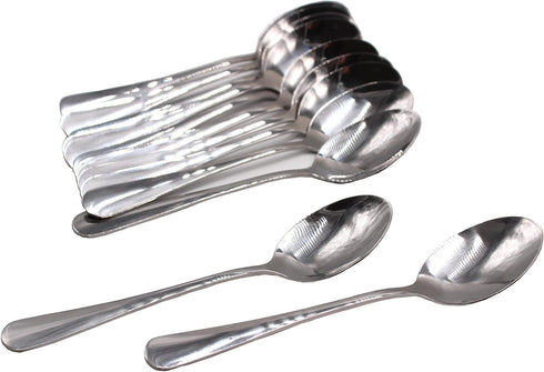Pack of 15 Stainless Steel Extra-Fine Teaspoons, 6.7 Inches, Hard to Bend, Silver