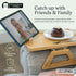 13.75 9.5) Shamrock Home Bamboo Couch Arm Table with Device Holder, Clip On Tray. for TV Dinners, Remotes, Drinks