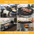 Non-Stick Aluminum Flat Griddle, 17" x 10.5" Double Burner Griddle for Glass and Gas Stove, Great for Breakfast and BBQ