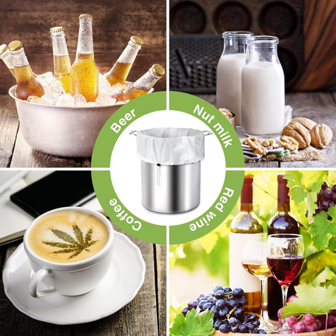 15 Pack 26 22'' Chumia Brew Bags Reusable Extra Large x Fine Mesh Strainer Cold Brew Filters Drawstring Cheese Cloth