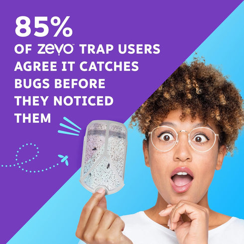 Zevo Flying Insect Trap Refill Cartridges, 4 Pack, Fruit Fly Trap, Fly Trap