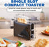 Elite Gourmet ECT118B Cool Touch Single Slice Toaster, 6 Toasting Levels & Wide Slot for Bagels, Black