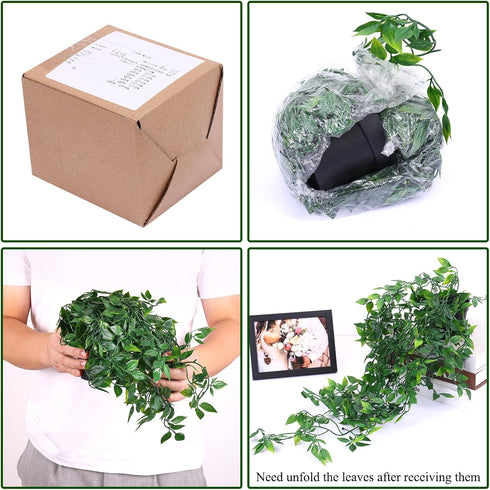 Whonline Fake Hanging Plants, Artificial Small Potted Plants for Indoor Outdoor Aesthetic Decor - 1 Pack