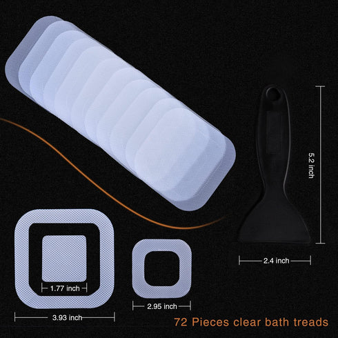 Non-Slip Bathtub Stickers, 72 PCS Clear Adhesive Decals for Safety Bathroom Tubs Showers Treads