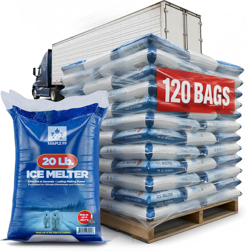 Maple99 -20 lb -15 Ice Melt Safer for Concrete Bag, Snow Salt Ice Melt, Salt for Snow and Ice Removal, Sidewalk Salt