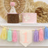 1st Handmade Boho Macaron Theme Birthday High Chair Banner for Baby Girls with Pink First Birthday Cone Hat and One