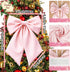 23x11 Inch (3pcs) Big Pink Bow Coquette Room Decor, Satin Bows Large Pastel Pink Bows Birthday Decorations as Crib