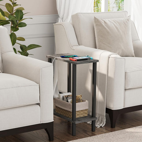 TB01BY062 TUTOTAK Small Side Table, Narrow End Table, Skinny Sofa Table, Slim Nightstand, Couch Table, Living Room, Bed