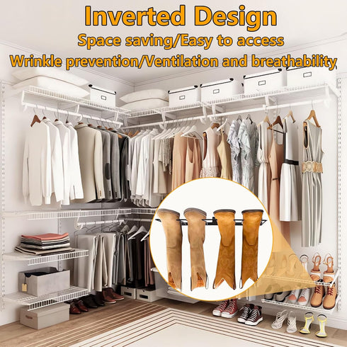 Plowatxi 4 Closet, Boot Rack, Pair Wader Hangers Wall Mount Shoe Rack - Sturdy Heavy Duty Boots Storage Organizer Tall