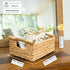 VATIMA Hyacinth Small Wicker Basket 11.6x8.1x4.9", Decorative Storage with Wooden Handle for Bathroom Organizer