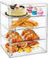 MEI NIAN Pastry Display Case,Bread Box for Kitchen Countertop,4-Layer Adjustable BreadBox, Large