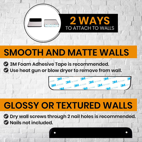 Boxy Concepts Hat Rack for Wall - Pack of 4 Premium Baseball Cap Organizer - Plastic Mountable Display Shelf with 3M