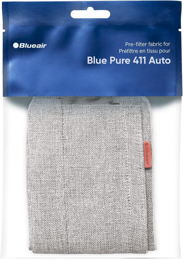 BLUEAIR Blue Pure 411 Auto Pre-Filter, Washable Fabric Traps Pollen, Pet Hair & Dust, Light Gray