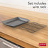 GoodCook 15” x 10.5” Nonstick Carbon Steel Baking Pan & Raised Wire Rack Set for Pizza, Bacon, and Multipurpose Cooking