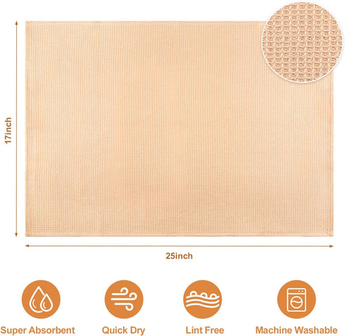 PY HOME & SPORTS 8 Pack Cotton Waffle Weave Kitchen Towels - 17 x 25, Super Absorbent Hand Dish Cloths for Drying and