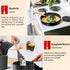 E-far Silicone Kitchen Utensils Set of 6, Non-stick Cookware Friendly, Heat Resistant, Includes Spatula, Ladle, Spoon,