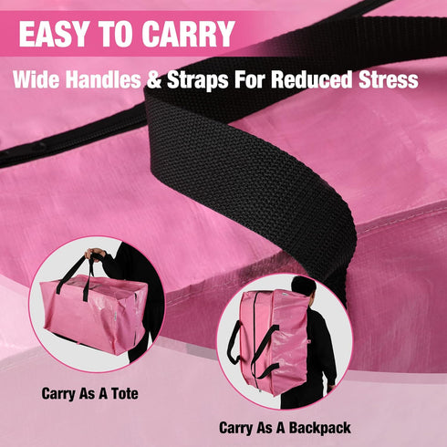 WORKPRO 6 Pack Extra Large Moving Bags with Zippers, Heavy-Duty Storage Tote with Carrying Handles & Backpack Straps